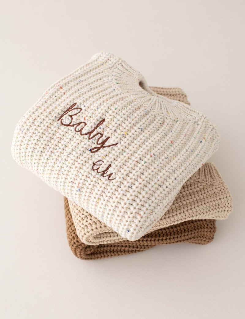 COZY Chunky Sweater | Almond Personlised - Cozy Crew Club