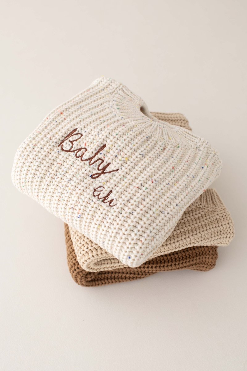 COZY Chunky Sweater | Almond Personlised - Cozy Crew Club