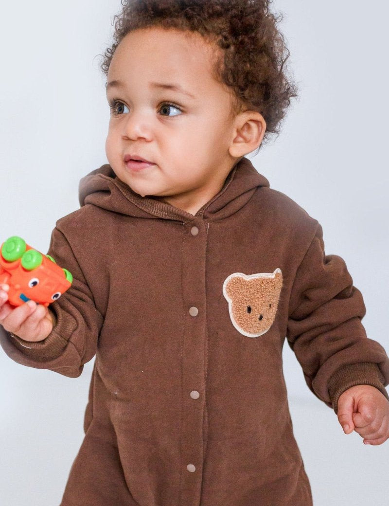 The Ultimate Bear Knitted Hooded Playsuit - Cozy Crew Club