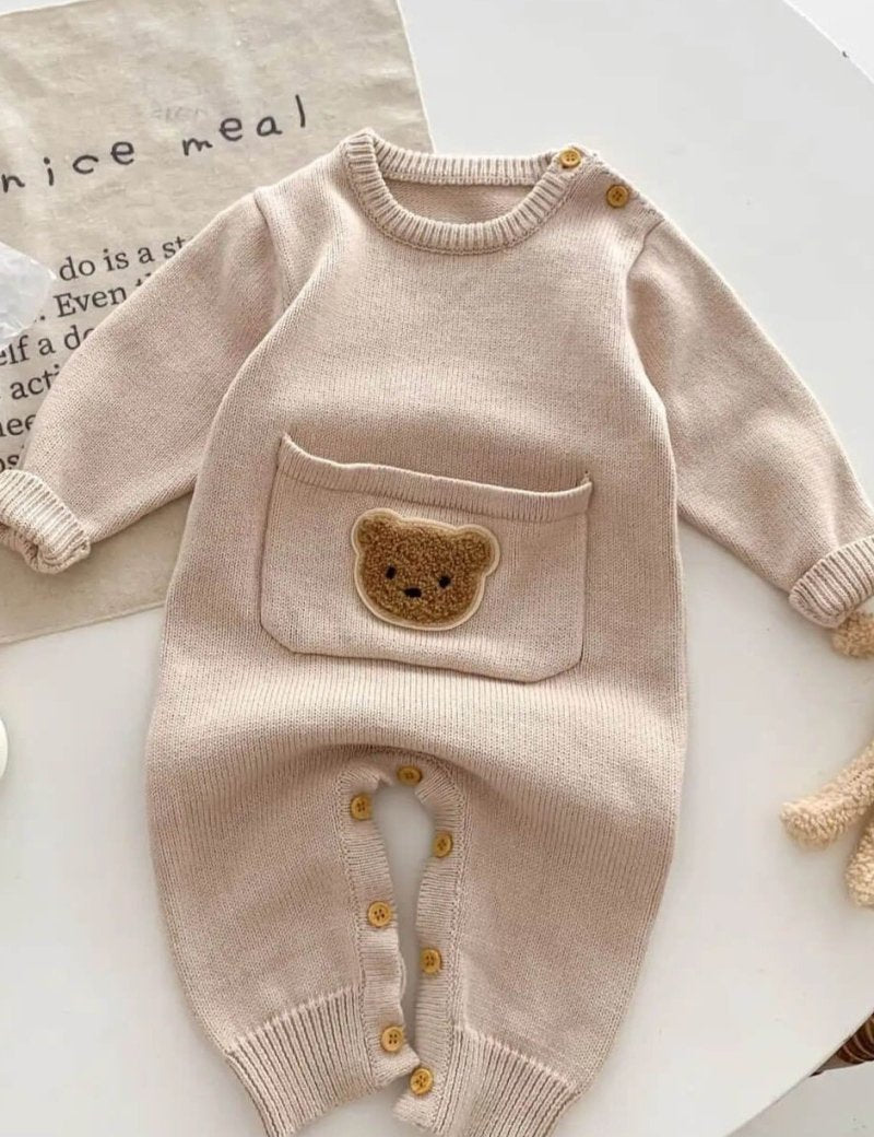 Waffle Bear One Piece Playsuit - Cozy Crew Club