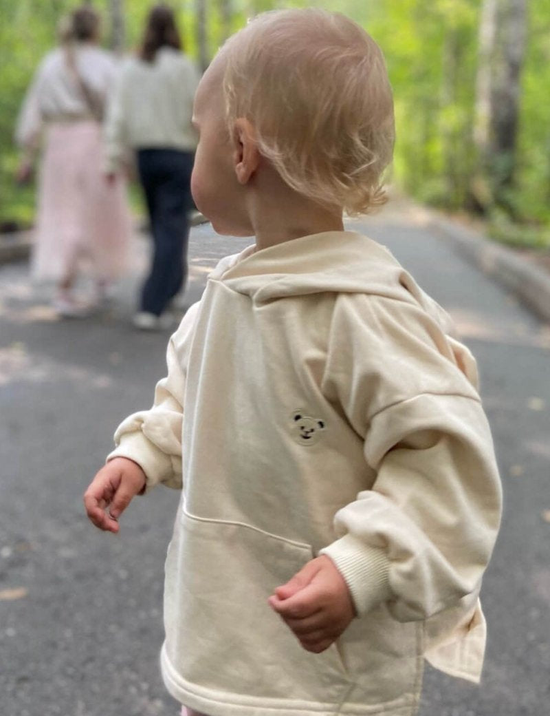 Cozy Nozi Bear Hoodie Cream or Brown - Cozy Crew Club
