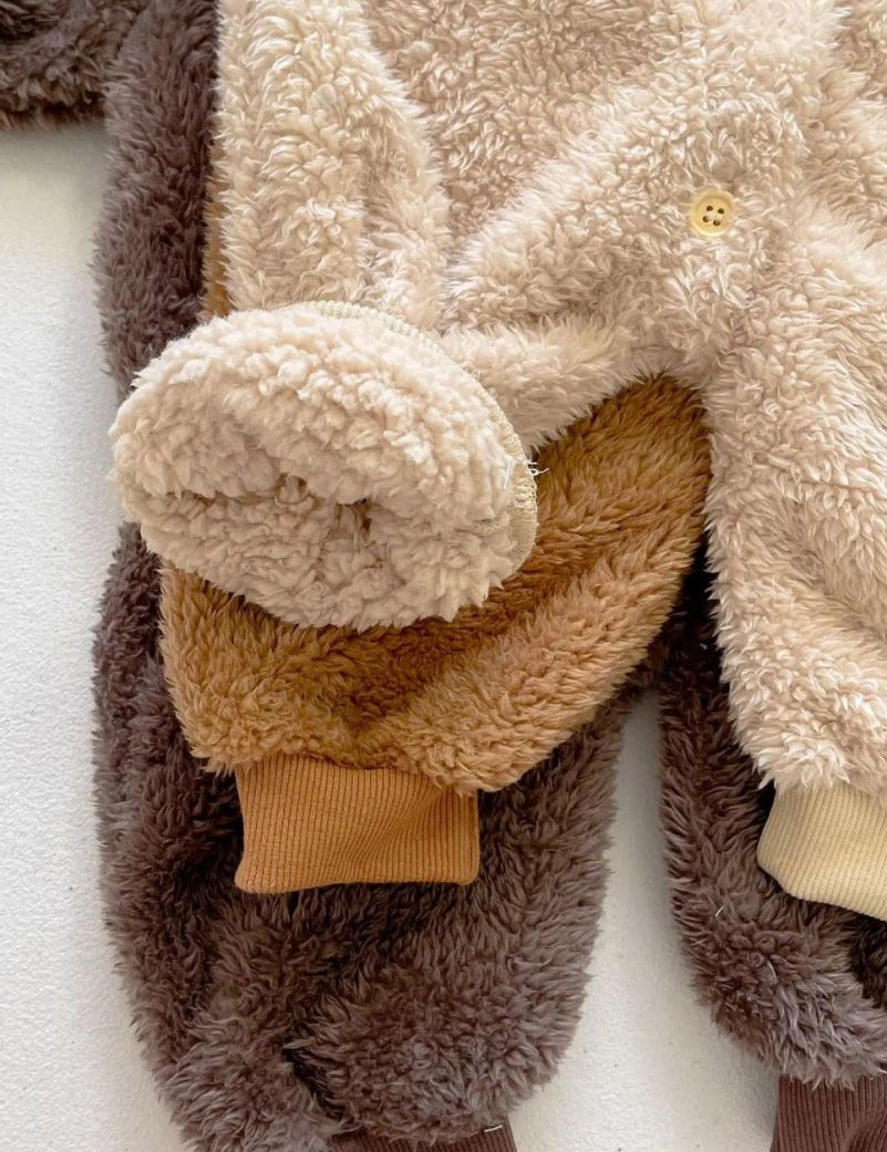 The Fur Bear Knitted Hooded Pramsuit - Cozy Crew Club