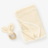 Crème Yellow Pom Pom Baby Blanket Swaddle