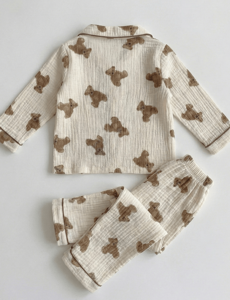 Cozy Bear Pyjamas - PJ Set 100% Cotton - Cozy Crew Club