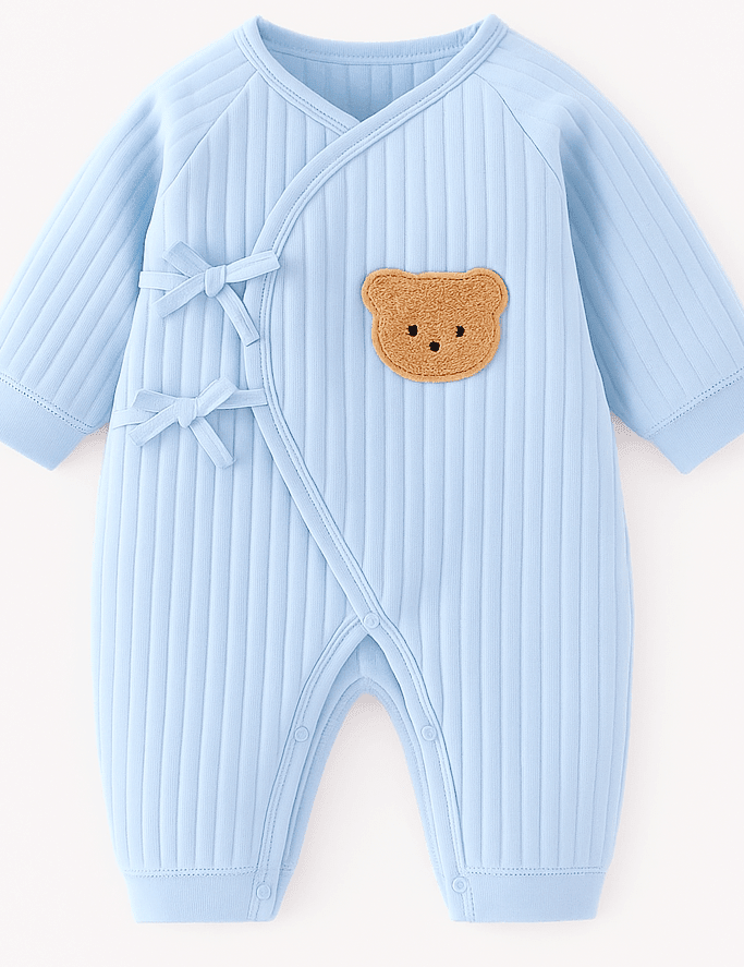 The Teddy Bear Boucle Wrap Baby Grow Romper - Cozy Crew Club