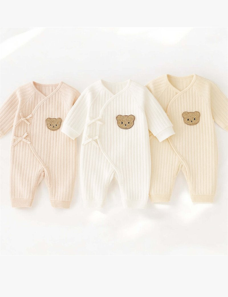 The Teddy Bear Boucle Wrap Baby Grow Romper - Cozy Crew Club