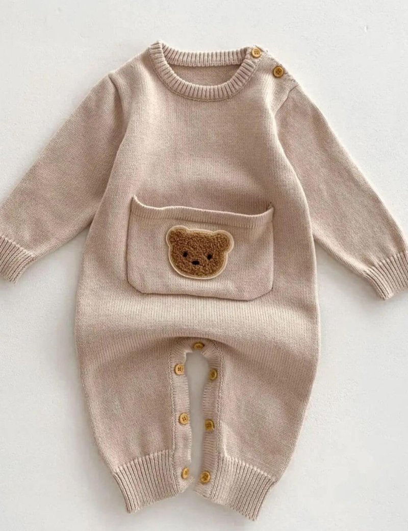 Waffle Bear One Piece Playsuit - Cozy Crew Club