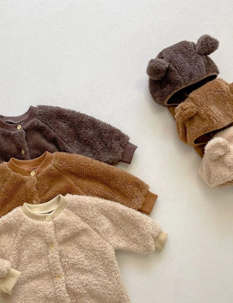 The Fur Bear Knitted Hooded Pramsuit - Cozy Crew Club
