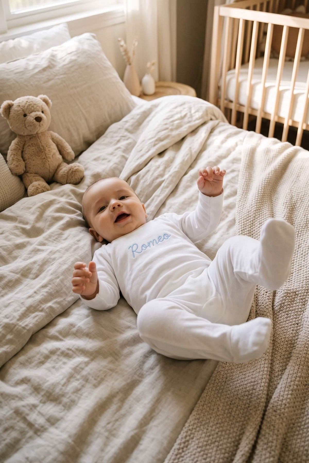 Exquisite Personalised 100% Premium Cotton Baby Romper