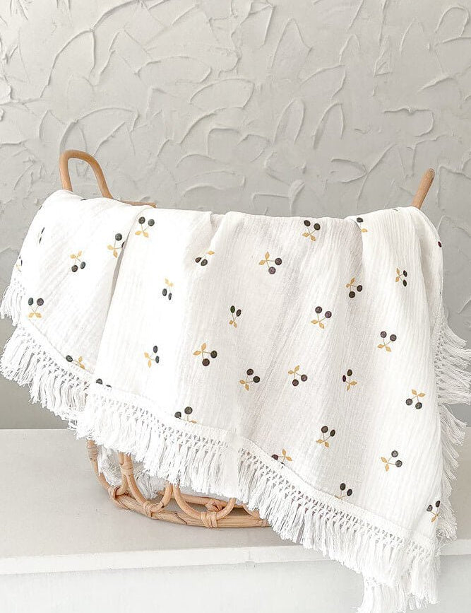 The Tassel Blanket Swaddle (Multiple Prints) - Cozy Crew Club