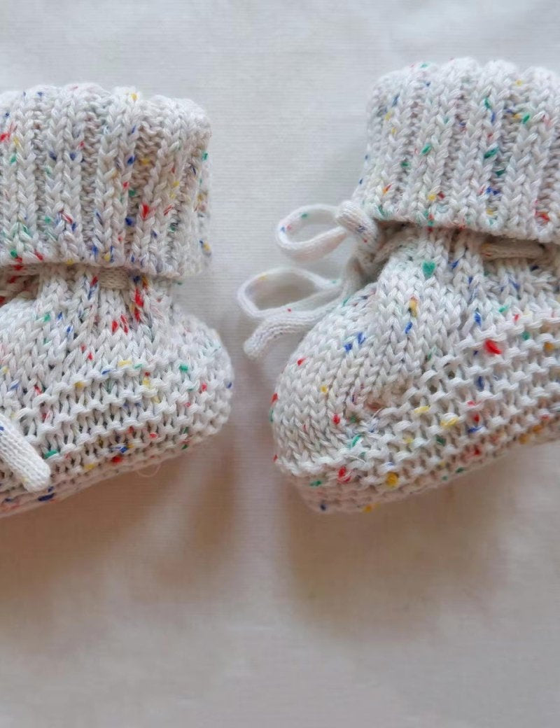 COZY Speckle Knit Booties 100% Cotton - Cozy Crew Club