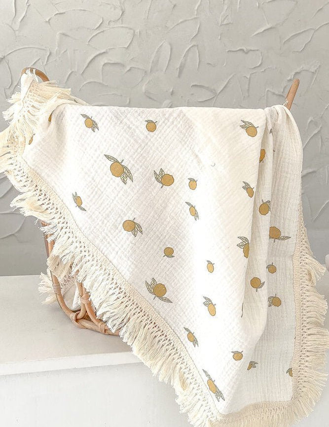 The Tassel Blanket Swaddle (Multiple Prints) - Cozy Crew Club