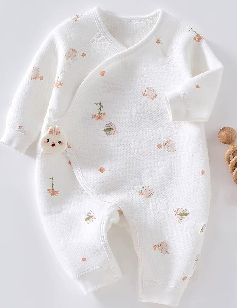 The Snuggle Bun Boucle Wrap Baby Grow Romper - Cozy Crew Club