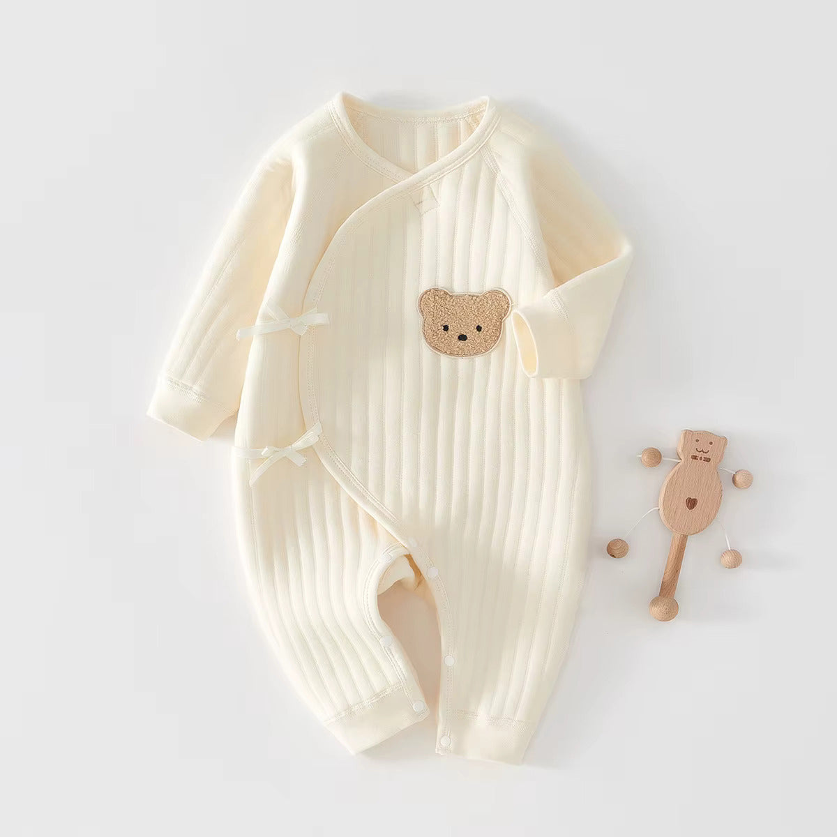 The Teddy Bear Boucle Wrap Baby Grow Romper
