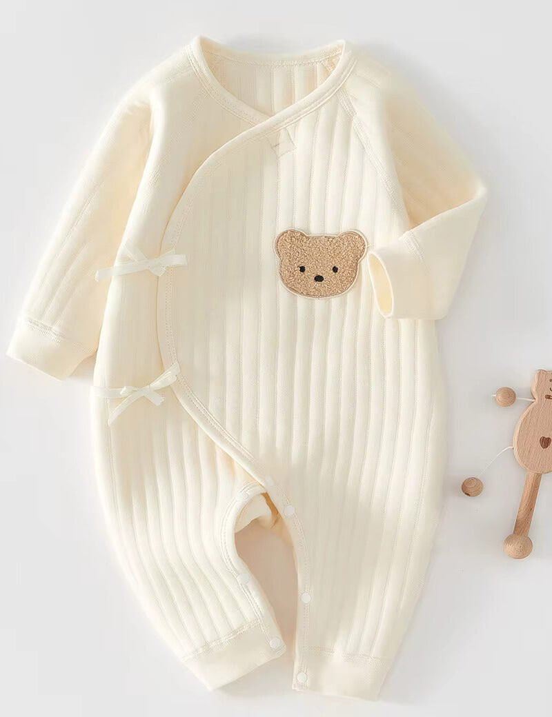The Teddy Bear Boucle Wrap Baby Grow Romper - Cozy Crew Club
