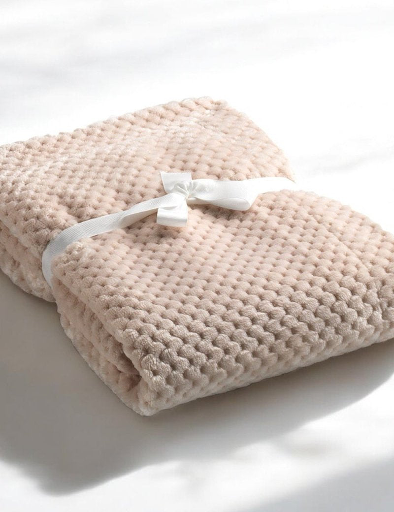 Cocole (Beige) Personalised Microfibre Soft Baby Blanket - Cozy Crew Club