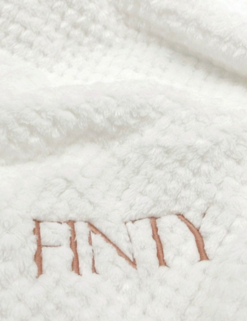 Cocole (White) Personalised Microfibre Soft Baby Blanket - Cozy Crew Club