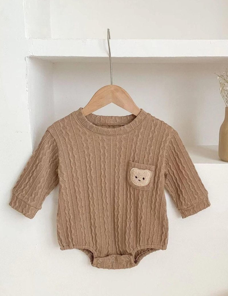 Autumn Bear Bodysuit, Green, White or Brown - Cozy Crew Club