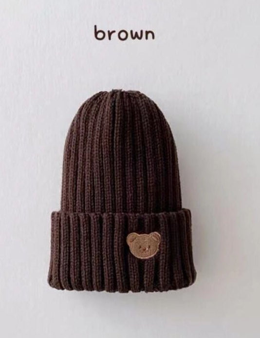 Knitted Bear Beanie Hats Multiple Colours - Cozy Crew Club