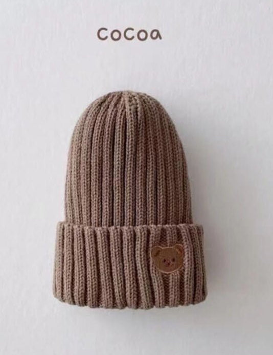 Knitted Bear Beanie Hats Multiple Colours - Cozy Crew Club