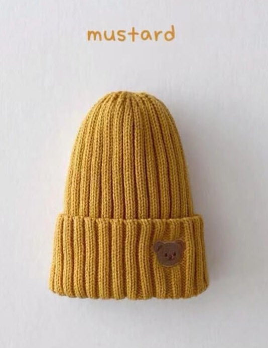 Knitted Bear Beanie Hats Multiple Colours - Cozy Crew Club