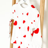 Zweiteiliges Set mit langen Ärmeln aus Bambus und Bio-Baumwolle „Love Heart Valentines“