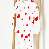 Zweiteiliges Set mit langen Ärmeln aus Bambus und Bio-Baumwolle „Love Heart Valentines“
