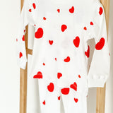 Zweiteiliges Set mit langen Ärmeln aus Bambus und Bio-Baumwolle „Love Heart Valentines“