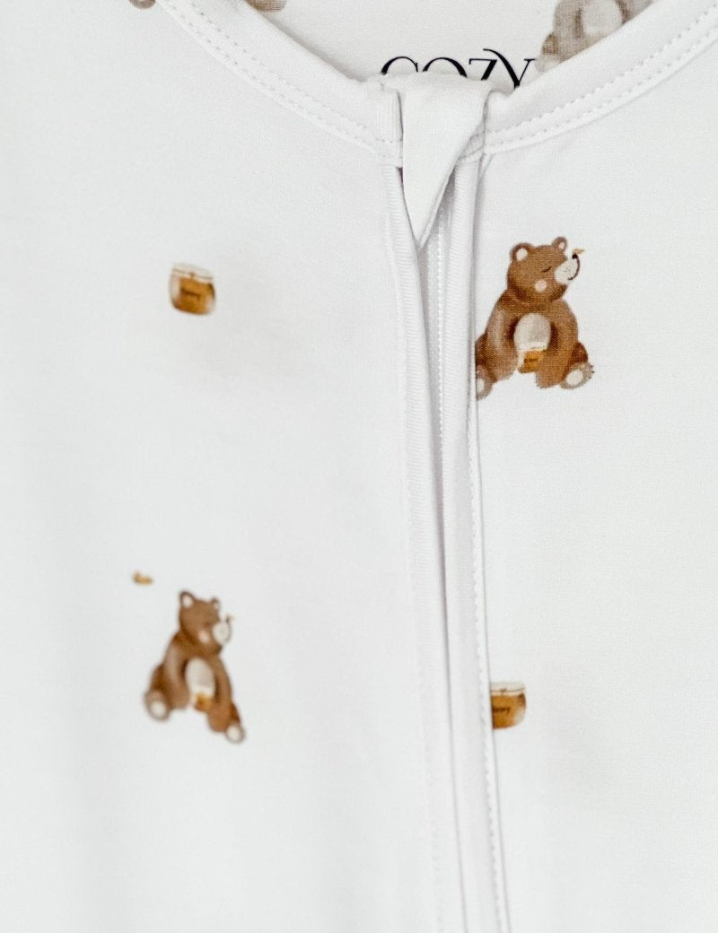 Bear Cotton Zip Sleepsuit One Piece - Cozy Crew Club