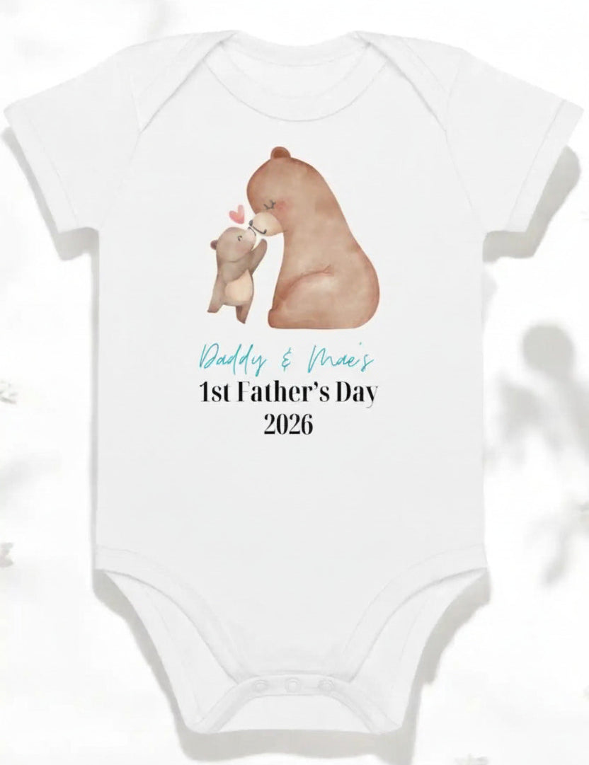 Bear First Father's Day (Personalised Bodysuit) - Cozy Crew Club