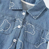 Zweiteiliges Jeansset für Babys mit aufgesticktem Bären