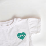 Cozy Heart Club Graphic Tee - White - Green Heart