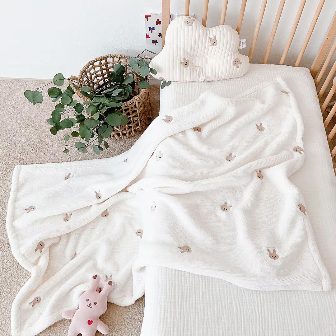 COZY Ultimate personalisierte weiche Mikrofaser-Babydecke l Bär & Hase