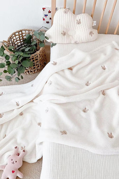 COZY Ultimate personalisierte weiche Mikrofaser-Babydecke l Bär & Hase