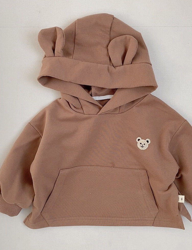 Cozy Nozi Bear Hoodie Cream or Brown - Cozy Crew Club