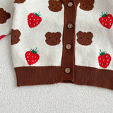 COZY Bear & Strawberry Cardigan