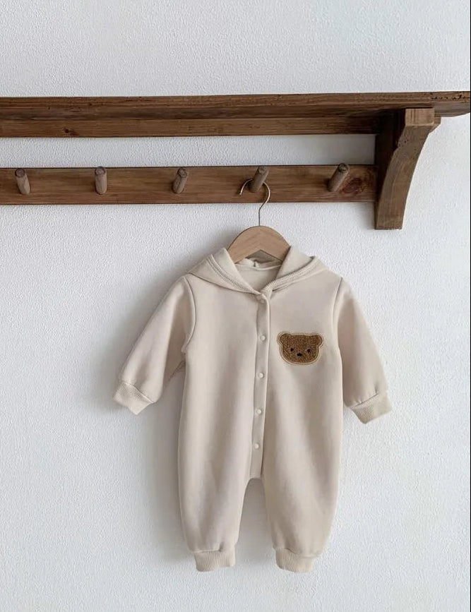 The Ultimate Bear Knitted Hooded Playsuit