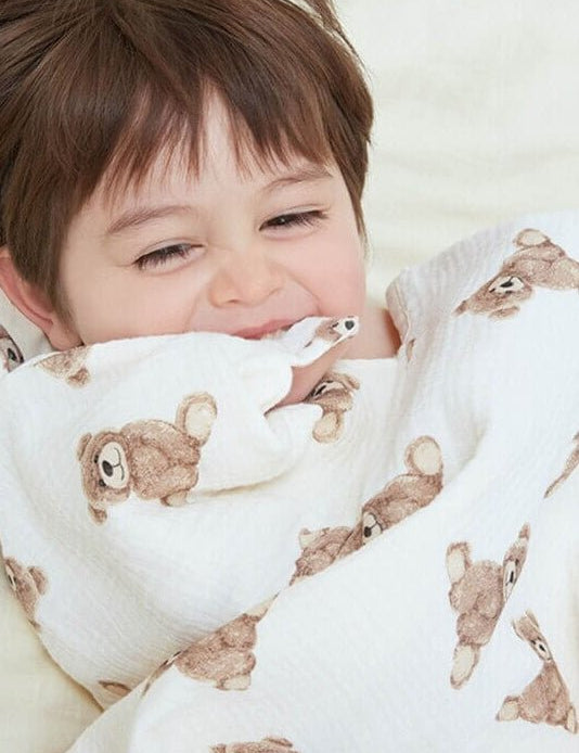 Baby Bear Hooded Bath Towel Receiving Blanket - Cozy Crew Club