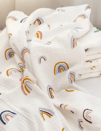 The Rainbow Muslin Blanket Swaddle - Cozy Crew Club