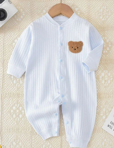 Bear Romper Ribbed Cozy Crew Club Rompers mora-uk.myshopify.com bear-romper-ribbed Light Blue / 0-3 M BRRB03 10off, 20off, allproducts, Baby, beach, bear, bear collection, beautifulbambino, BFCM-20, BFCM-25, BFCM20, China, CHRISTMAS20, clothing, daywear, embroidery, LINECARD, new in, nonpersonalised, PADDY10, set, shorts, summer, summersale24, tshirt, waffle, WINTER20, zero