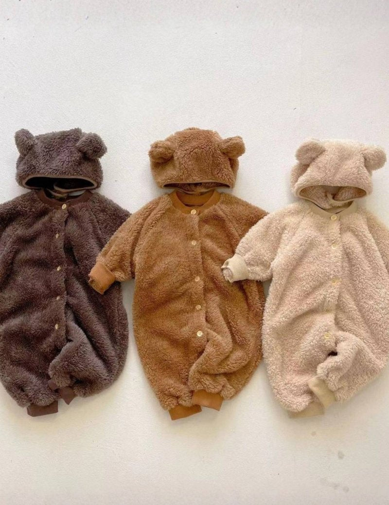 The Fur Bear Knitted Hooded Pramsuit - Cozy Crew Club