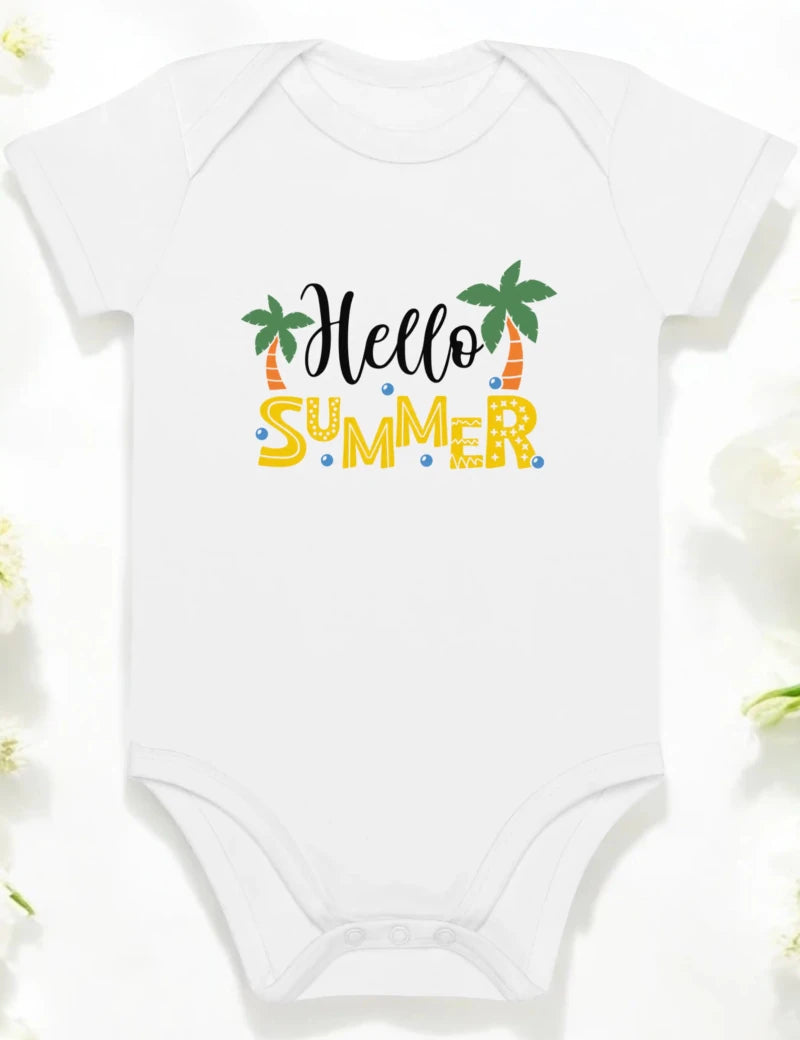 Hello Summer Bodysuit in White - Cozy Crew Club