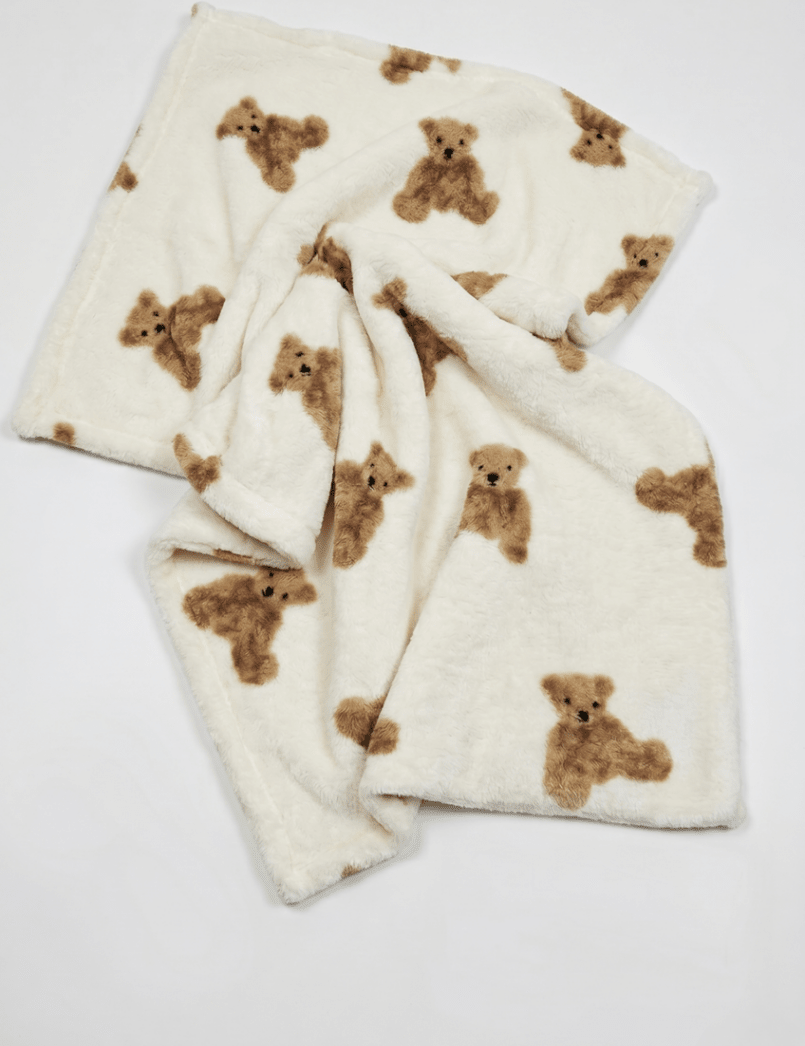 Bear Fleece Minky Blanket Super Soft - Cozy Crew Club