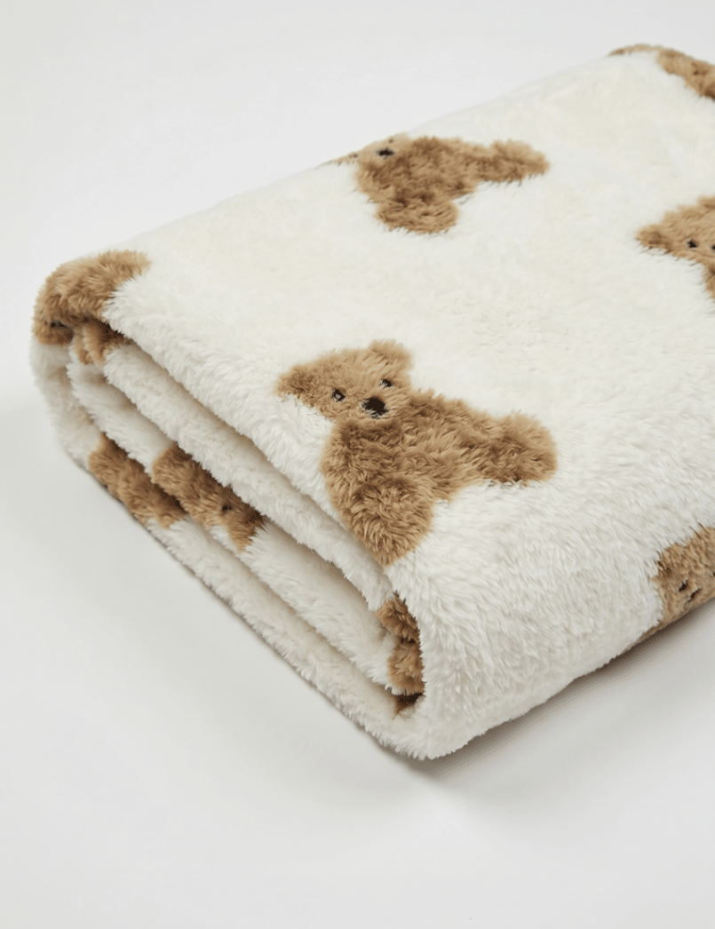 Bear Fleece Minky Blanket Super Soft - Cozy Crew Club