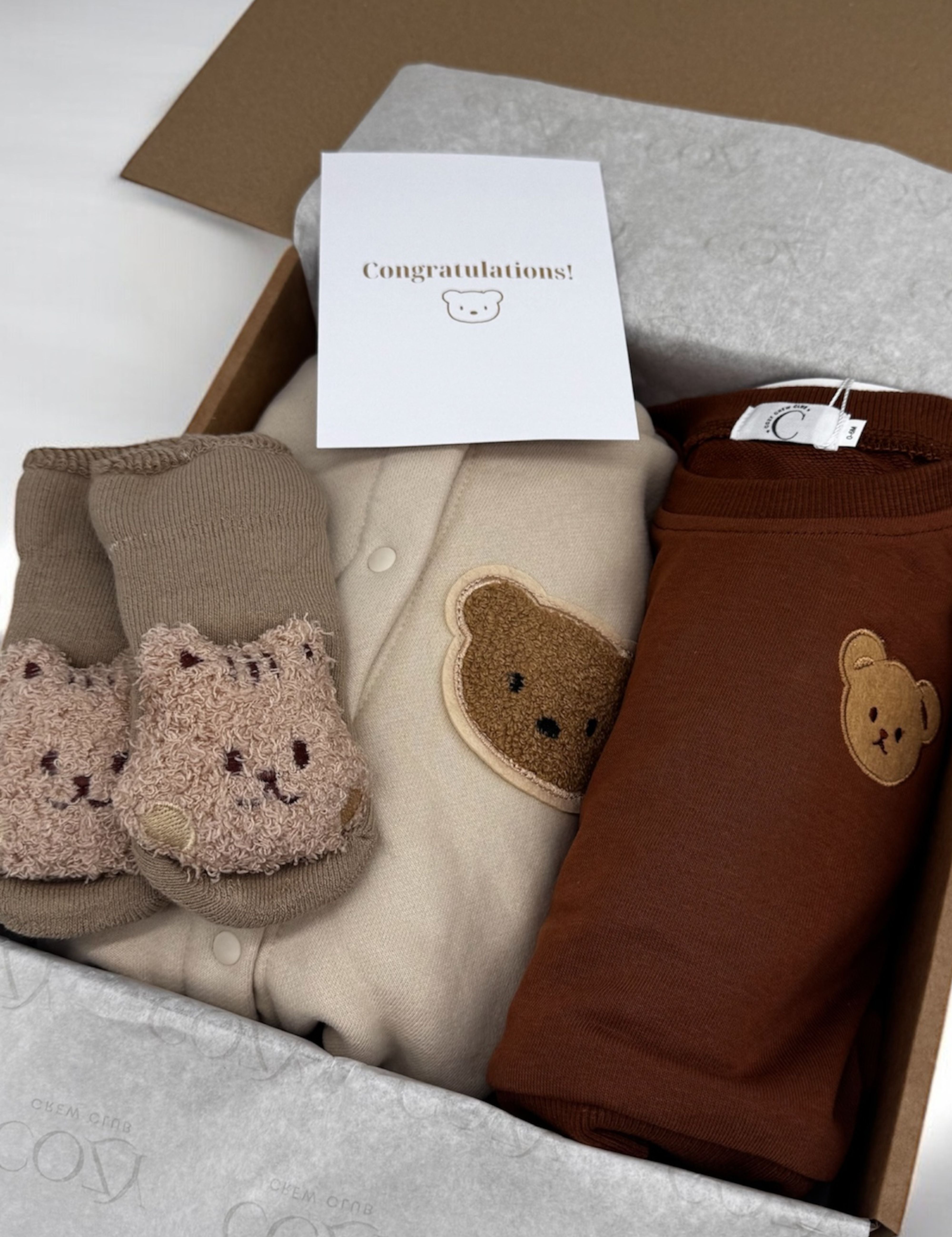 The Cozy Ultimate Bear Tracksuit + Playsuit + Socks Personalised Gift Box Cozy Crew Club OL Gift Sets mora-uk.myshopify.com the-cozy-ultimate-bear-tracksuit-playsuit-personalised-gift-box 20off, al-not-returnable, Baby, bear socks, BFCMGIFT, BFCMGIFT30, birthday, bunny comforter, CHRISTMAS45, embroidery, excludefromwssistock, gift, gift box, gift boxes, gift card, giftbox, gifts, LINECARD, newborn, PADDY10, personalise, personalize, SWADDLE, uk