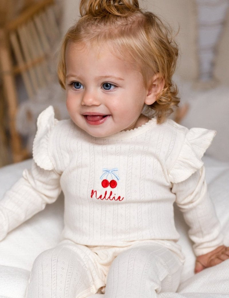 Knitted Cherry Romper - Cozy Crew Club
