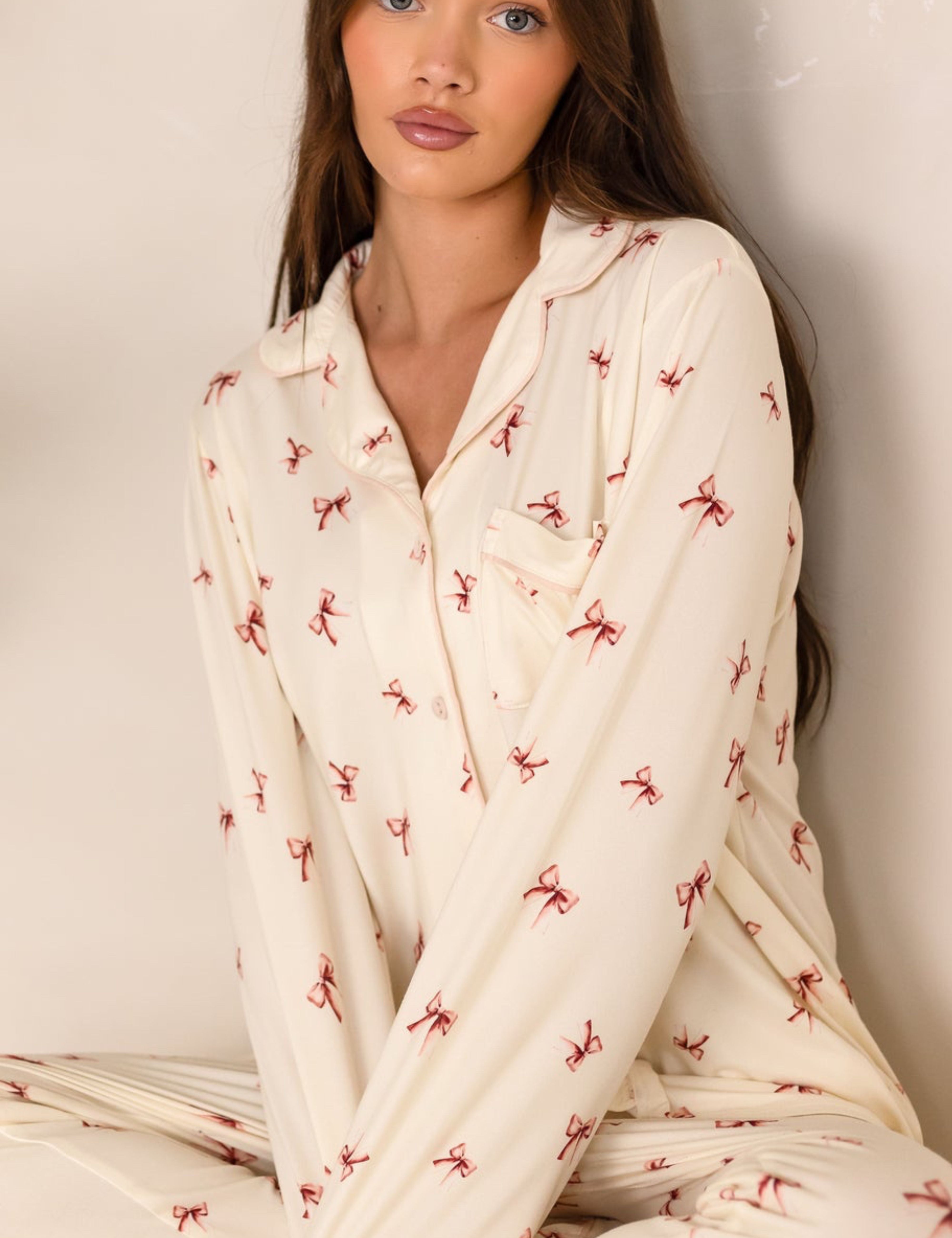 Adult COZY Rosy Ribbon Pyjamas Cozy Crew Club Pyjamas mora-uk.myshopify.com adult-cozy-rosy-ribbon-pyjamas adult, allproducts, baby pajamas, bear, bear pj, bear pyjamas, BFCM-EXTRA20, BFCM-NEW20, bow, CHILDSPLAY, embroidery, LINECARD, new in, nightwear, nonpersonalised, PADDY20, pajamas, pj, pjs, pyjamas, soft, specialtag, ultracozy, zero