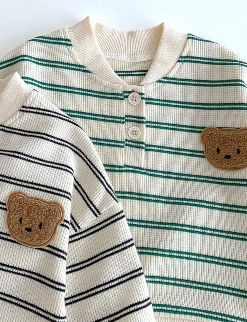 The Striped Polo Bear Tracksuit - Cozy Crew Club