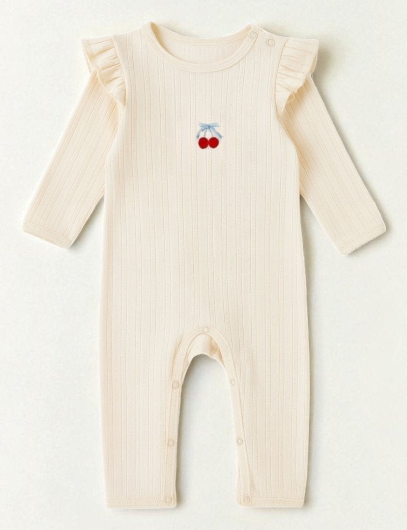Knitted Cherry Romper - Cozy Crew Club
