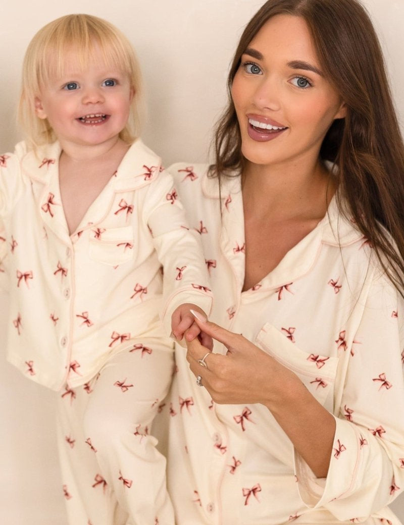 Adult COZY Rosy Ribbon Pyjamas - Cozy Crew Club